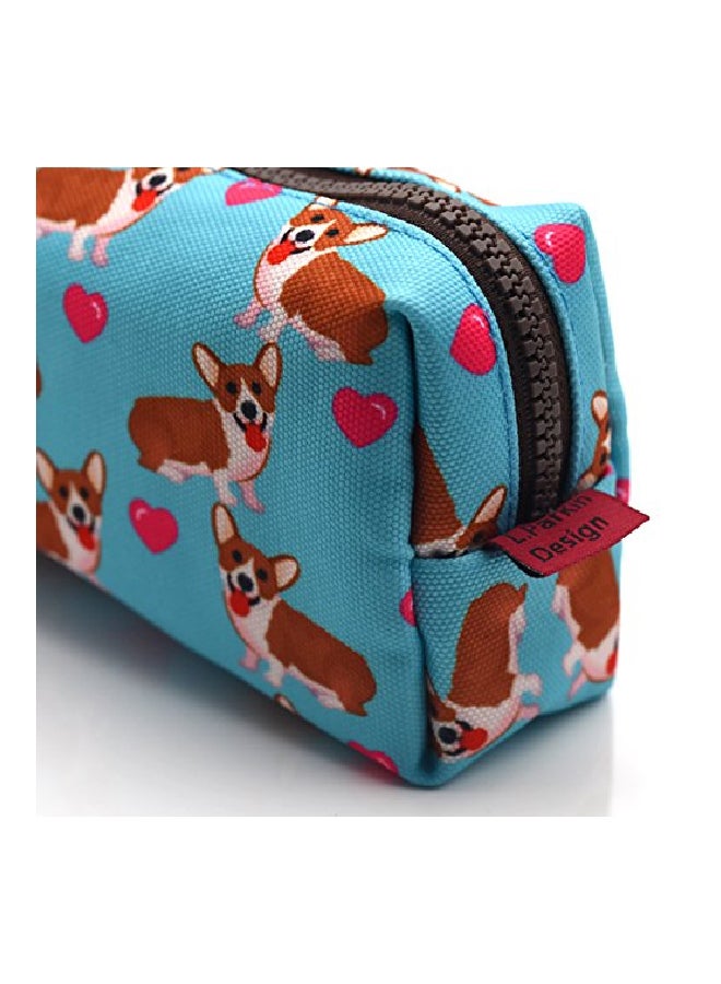 إل باركين مقلمة للأدوات المكتبية بطبعة كلاب من سلالة كورجي أزرق/أحمر - Image 2