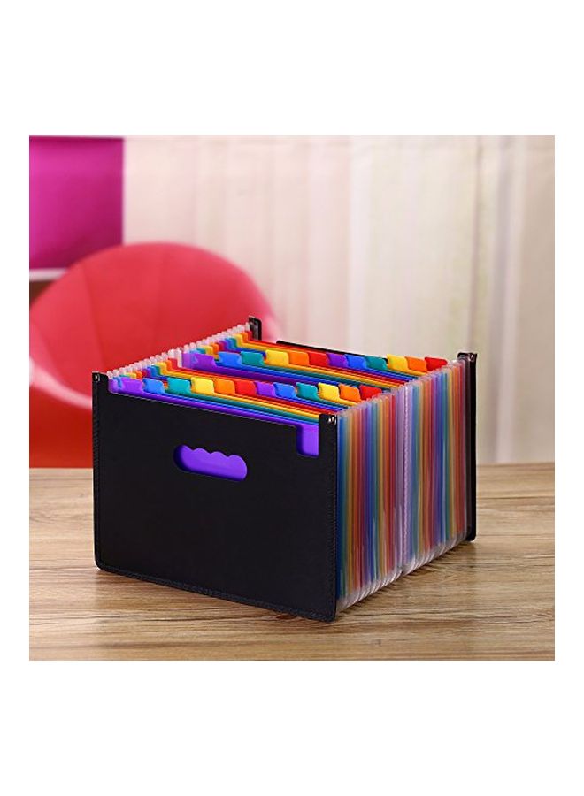 Expandable File Folder Black/Red/Yellow