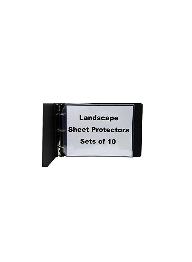 LandscapeBinder-com Pack Of 10 Landscape Sheet Protectors White - Image 4