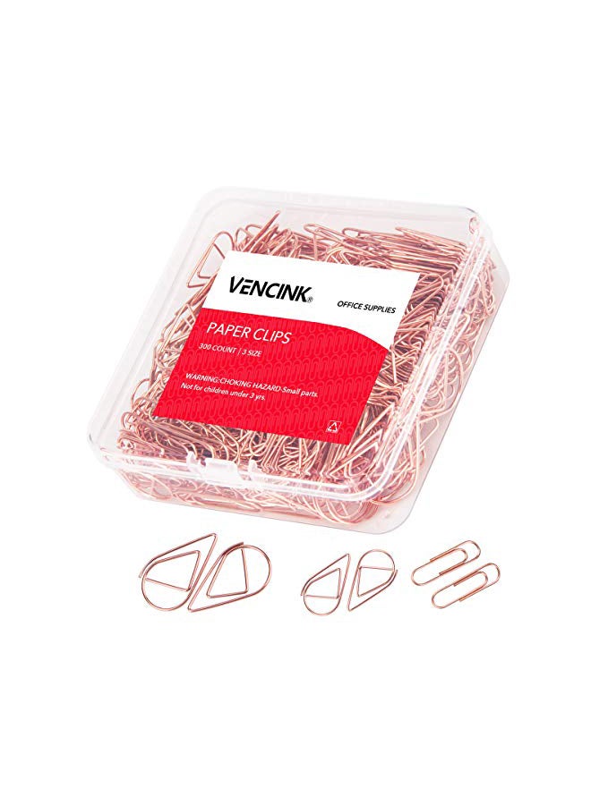VENCINK 300-Piece Stainless Steel Paper Clip Set Rose Gold - Image 1