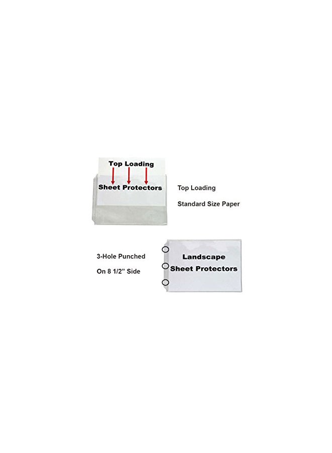 LandscapeBinder-com Pack Of 10 Landscape Sheet Protectors White - Image 3