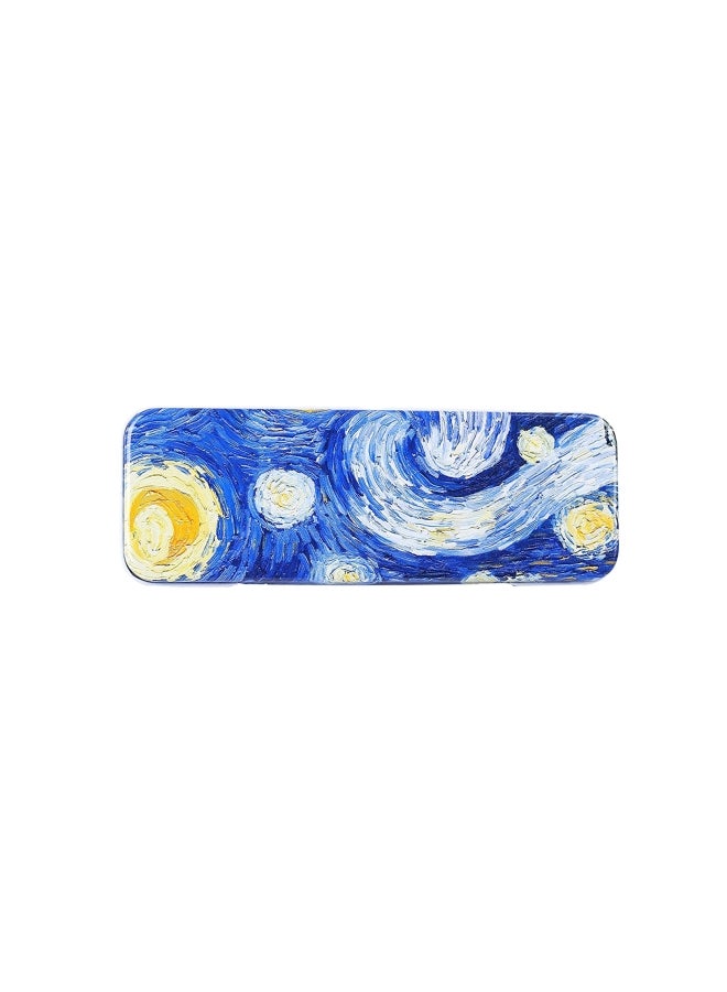DAHO Tin Pencil Case Blue/White/Yellow - Image 1