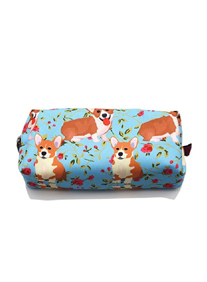 إل باركين حقيبة أقلام بتصميم كلب كورجي أزرق / بني / أبيض - Image 2