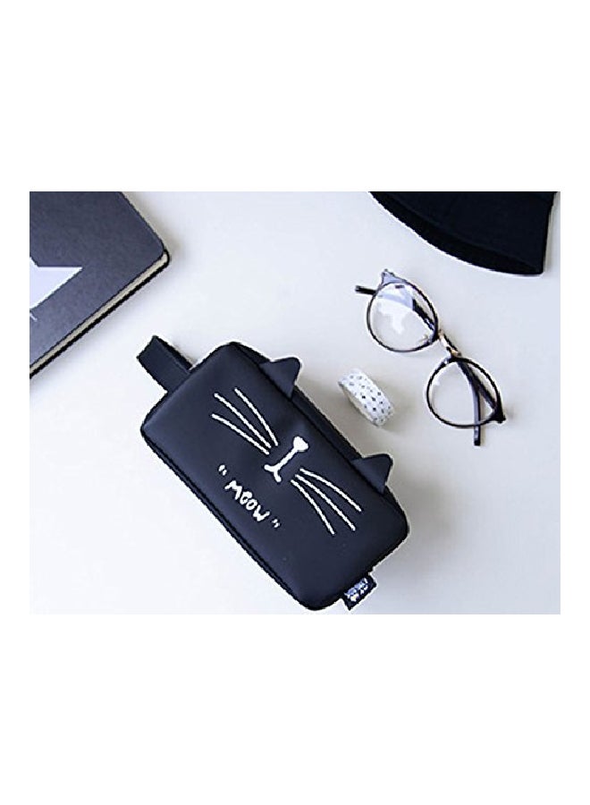 Aisa Adorable Cat Design Pencil Case Black  - Image 2