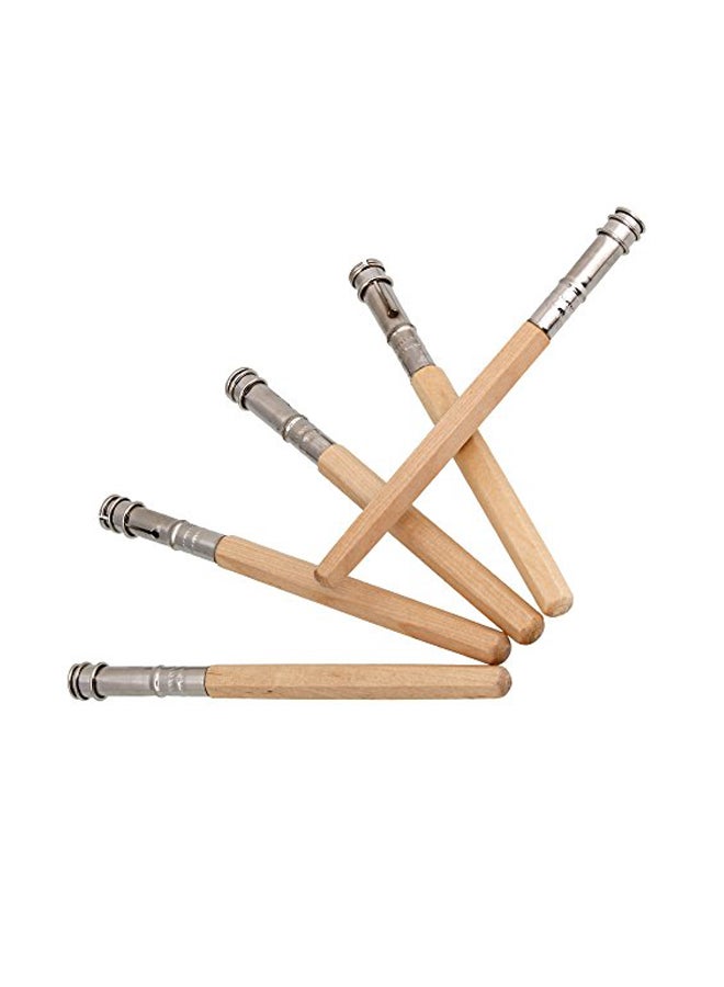 RDEXP Pack of 5 Pencil Extender Holder Beige/Silver  - Image 1