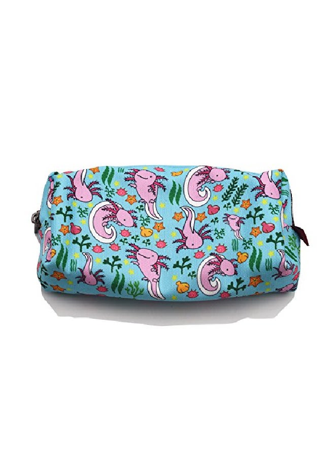 إل باركين حافظة أقلام رصاص مصنوعة من القماش الكتاني ومطبوع عليها أشكال قنفذ البحر أزرق/وردي/ أخضر - Image 3