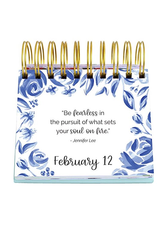 بلوم ديلي بلانرز تقويم قلاب بحامل وعبارات مقتبسة أسود/ أزرق/ ذهبي - Image 1