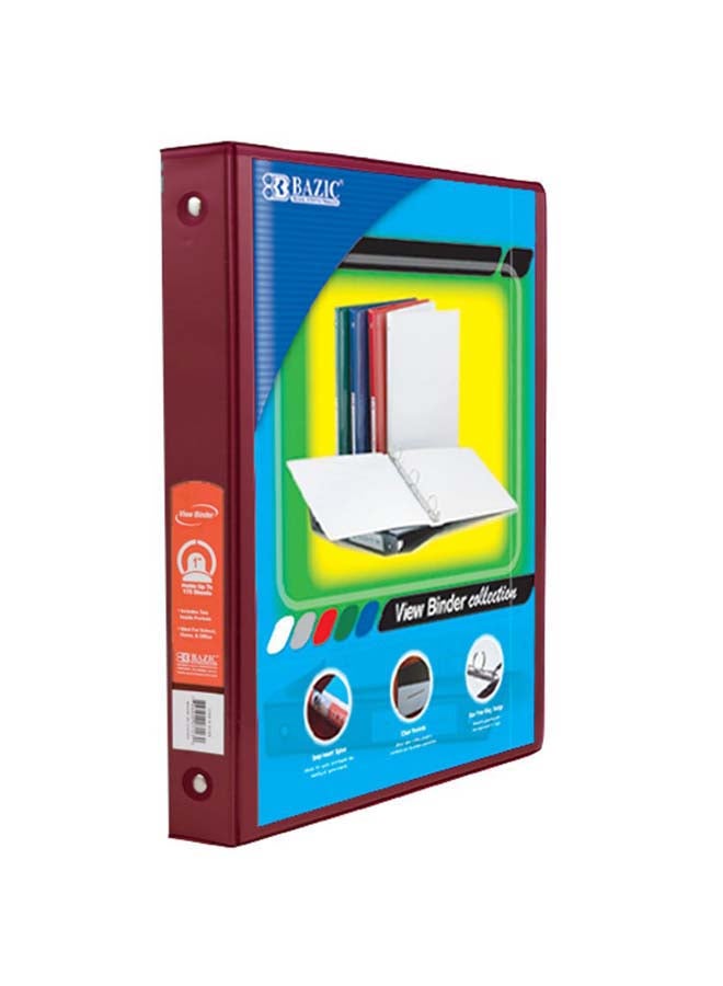 Bazic 3-Ring View Binder Maroon 