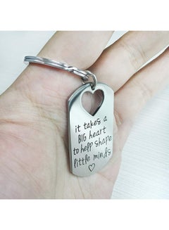 lauhonmin It Takes A Big Heart To Help Shape Little Minds Teacher Pendant Keychain  - Image 2