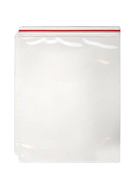 10-Piece Zipper Case For 3-Ring Binders Clear/Red