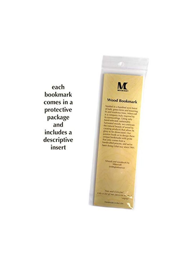 Mitercraft - Wooden Hand Made Bookmark With Tassel Pink/Green/Beige - Image 1