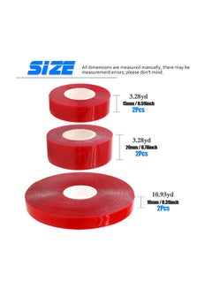 Glarks 6-Piece Double Sided Adhesive Tape Red  - Image 2