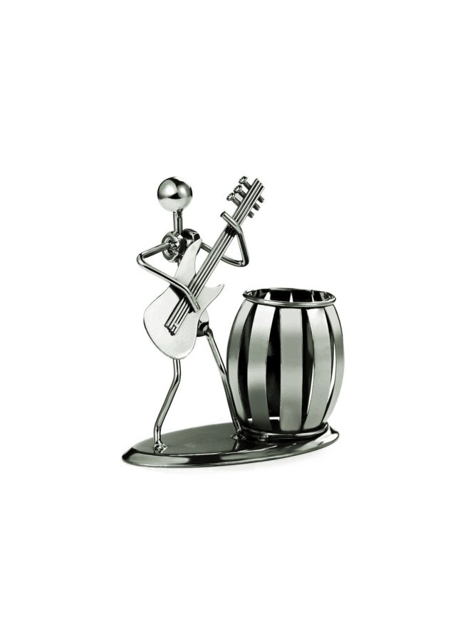 Farmunion Guitar Themed Pencil And Pen Holder Silver - Image 1