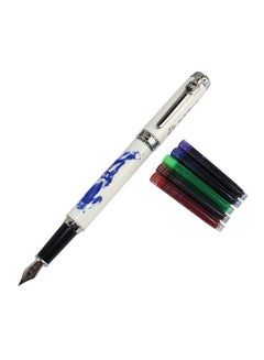 Porcelain Horse Fountain Pen With Gift Box And Ink Cartridge Blue/White - v1552568607/N21833265A_1