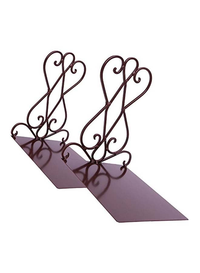 أنوينك طقم مساند للكتب بتصميم كلاسيكي مكون من قطعتين برونزي/ أسود - Image 3