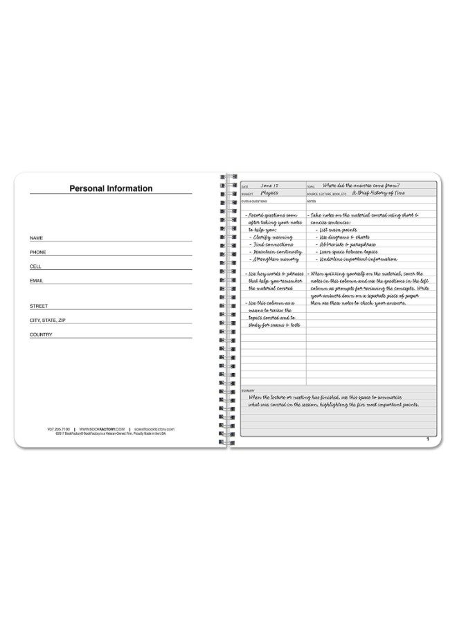 بوك فاكتوري دفتر مطبوع عليه عبارة "Universal Note Taking System"  - Image 2