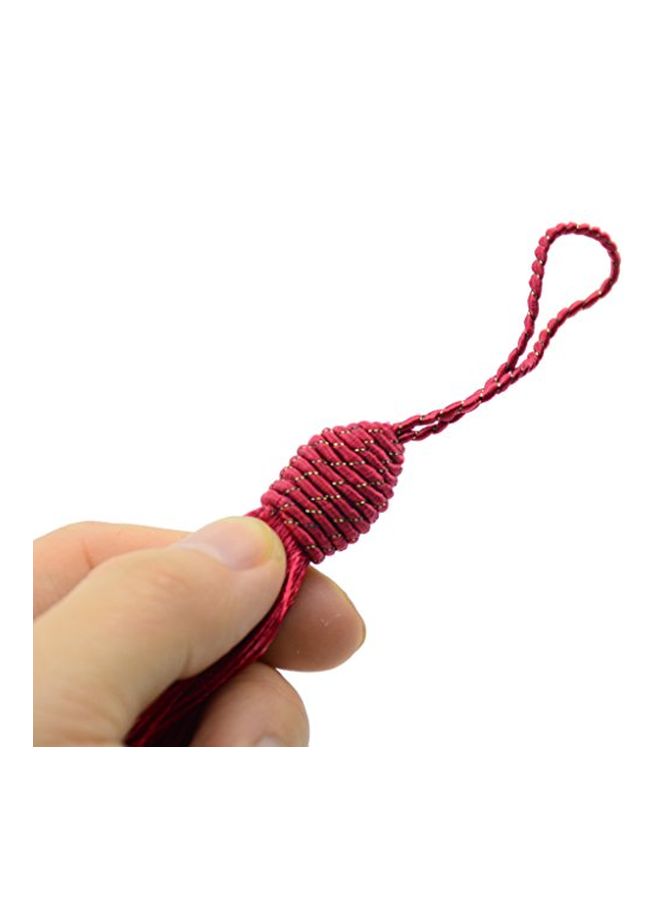 Makhry - 20-Piece Silky Floss Bookmark Tassel With Loop And Knot Set Red - Image 1