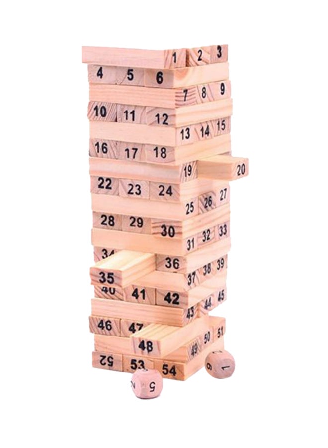 مجموعة مكعبات بناء برج مكونة من 54 قطعة .