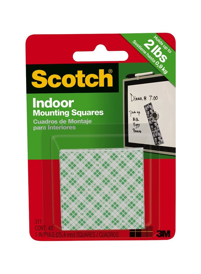 Scotch  Pack of 2 Scotch Indoor Mounting Squares White/Green - Image 1