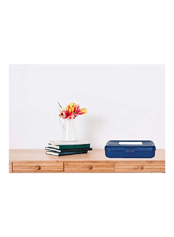1InTheOffice 4-Piece Pencil Box Translucent Blue  - Image 2