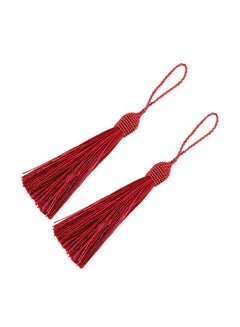 20-Piece Silky Floss Bookmark Tassel With Loop And Knot Set Red