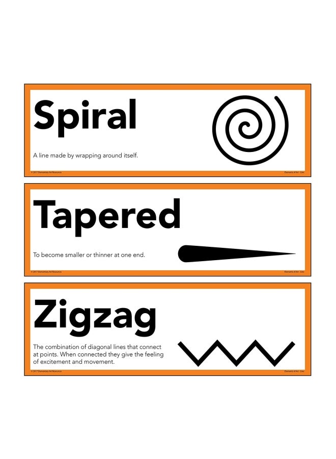 Elementary Art Resources 22-Piece Line Posters White/Yellow - Image 2