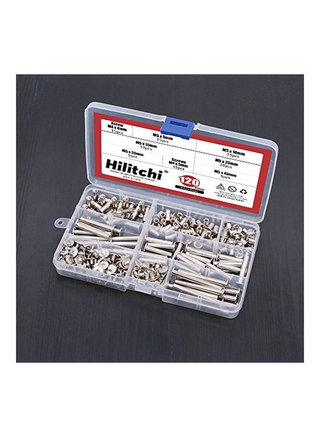Hilitchi 120-Piece Philip Chicago Screw Posts Kit Silver - Image 4