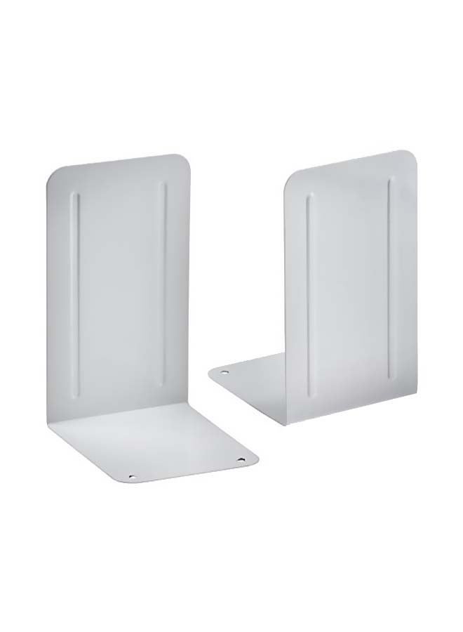Acrimet 2-Piece Jumbo Premium Bookend Set White - Image 1