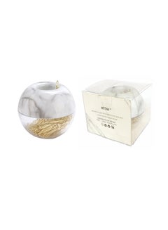 100-Piece Paper Clips With Marble Paper Clips Holder Gold/White