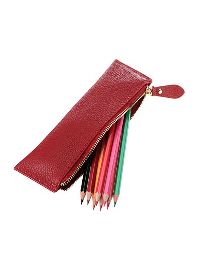 بي تي سكاي حافظة أقلام رصاص من الجلد أحمر - Image 1