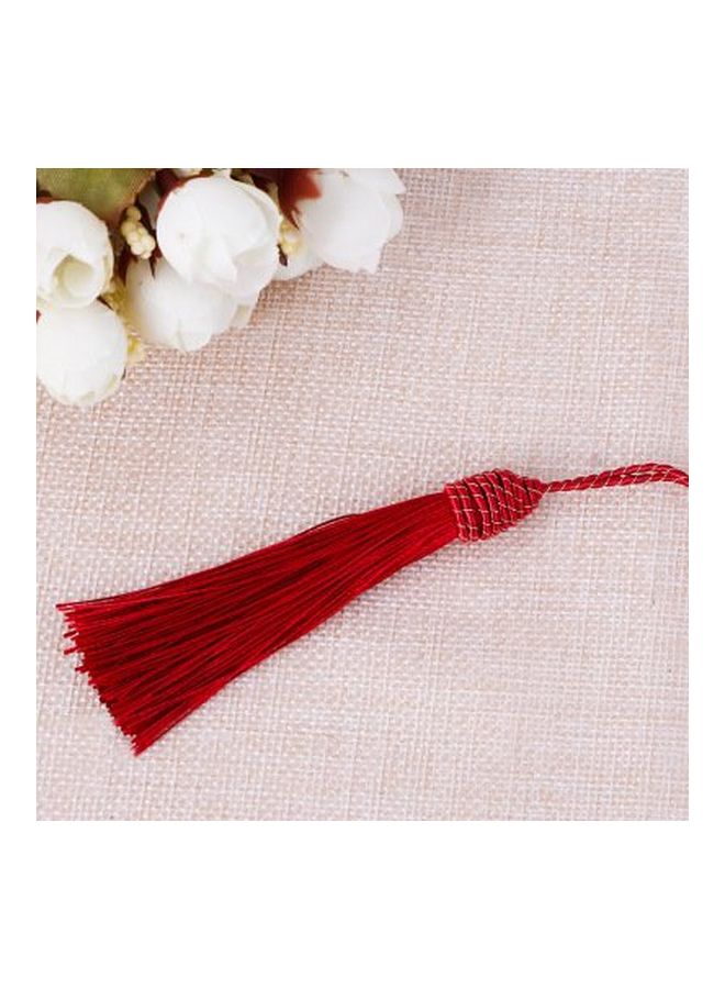 Makhry - 20-Piece Silky Floss Bookmark Tassel With Loop And Knot Set Red - Image 1