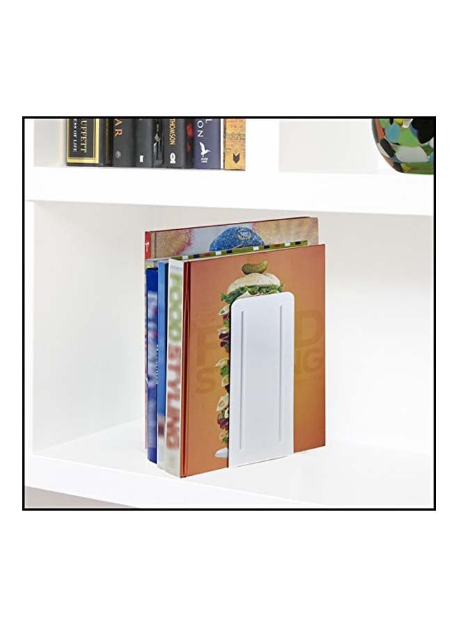Acrimet 2-Piece Jumbo Premium Bookend Set White - Image 4