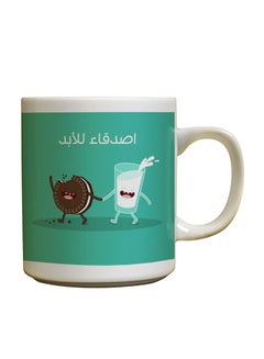 Ceramic Coffee Mug With Handle White/Green