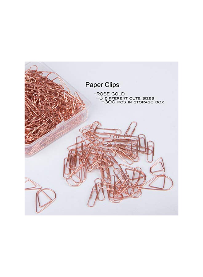 VENCINK 300-Piece Stainless Steel Paper Clip Set Rose Gold - Image 2