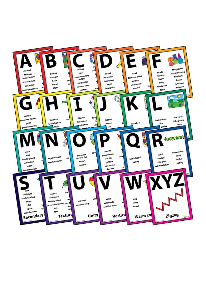 Art Vocabulary Word Wall Bulletin Board Poster Set