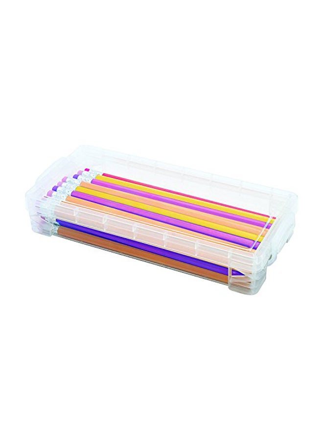 1InTheOffice 4-Piece Stackable Pencil Box Set Transparent  - Image 1
