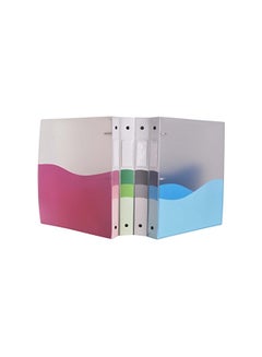 Filexec 4-Piece Wave Ring Binders Blue/Green/Pink  - Image 2