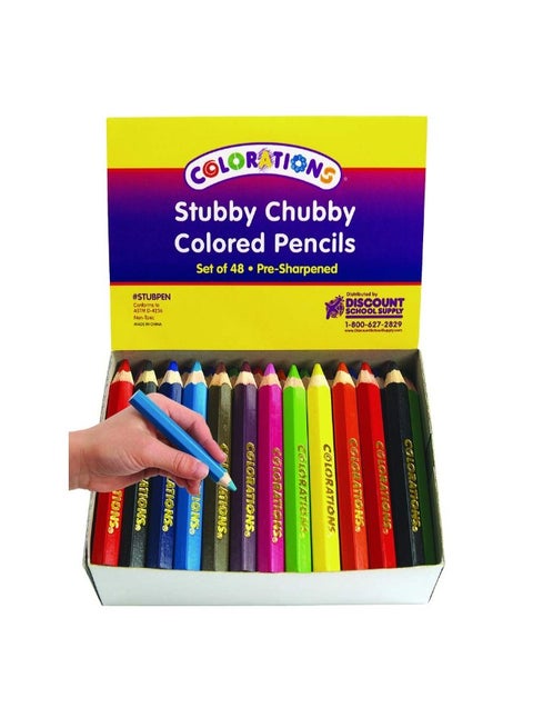 48-Piece Stubby Chubby Colored Pencil