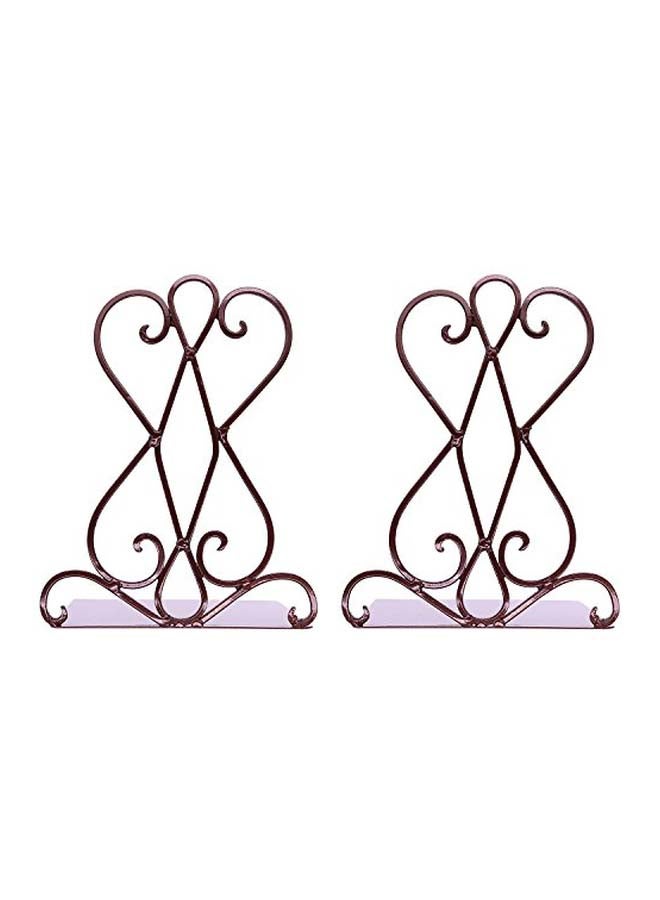 أنوينك طقم مساند للكتب بتصميم كلاسيكي مكون من قطعتين برونزي/ أسود - Image 2