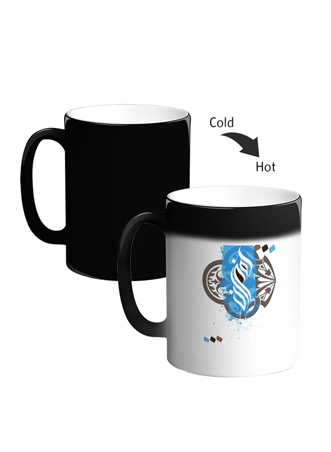 Decalac Ceramic Magic Coffee Mug With Handle Black