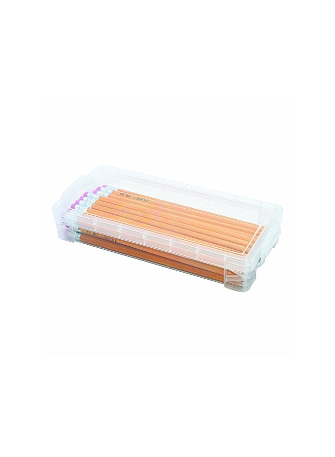 1InTheOffice 4-Piece Stackable Pencil Box Set Transparent  - Image 3