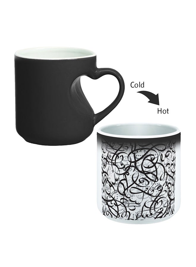 Decalac Ceramic Magic Coffee Mug With Handle Black