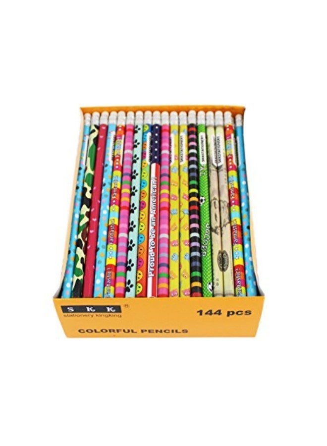 SKKSTATIONERY 144-Piece 2 HB Assorted Colorful Pencil 