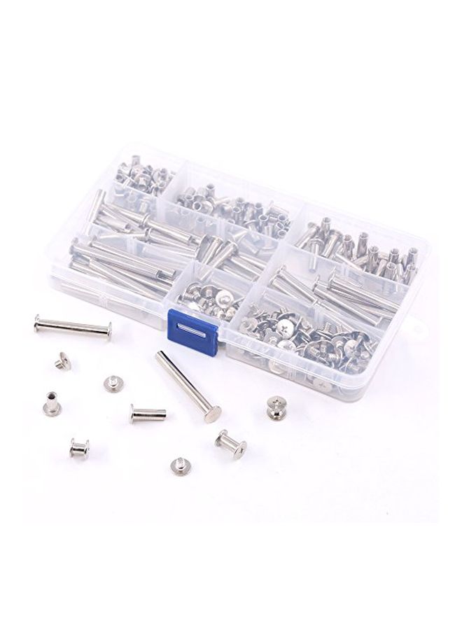 Hilitchi 120-Piece Philip Chicago Screw Posts Kit Silver - Image 3