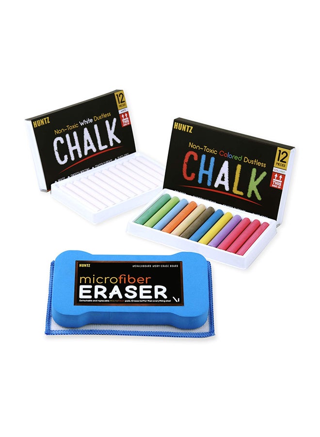 Huntz 24-Piece Chalk With Microfiber Eraser  - Image 1