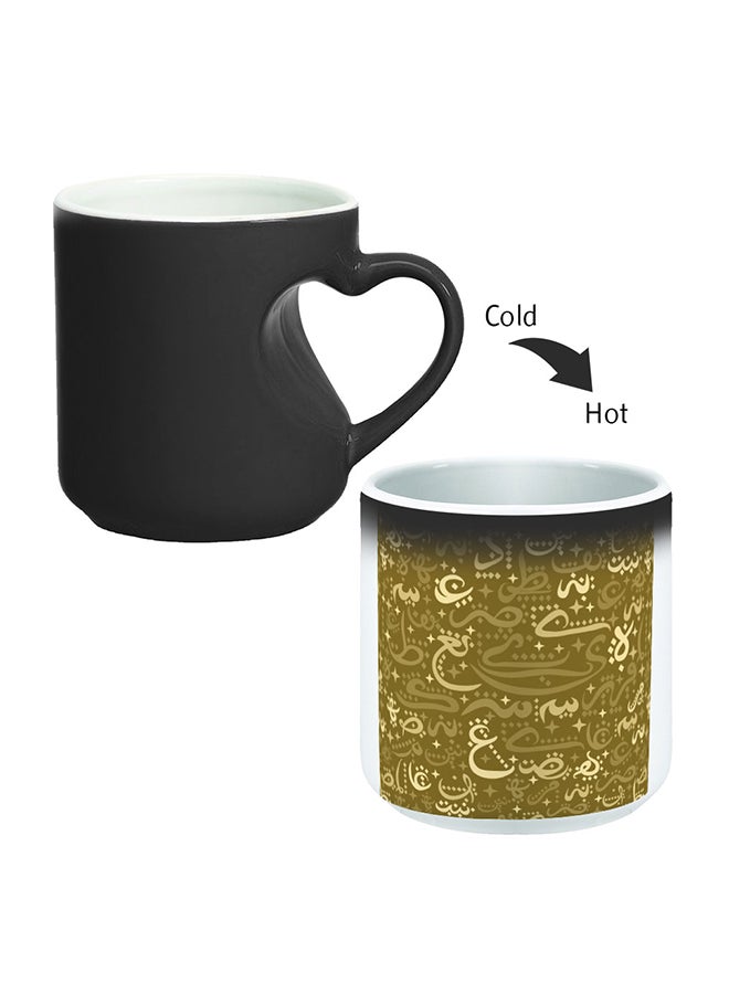 Decalac Ceramic Magic Coffee Mug With Handle Black