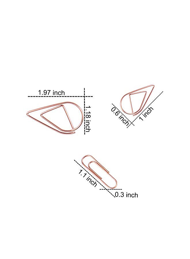 VENCINK 300-Piece Stainless Steel Paper Clip Set Rose Gold - Image 3