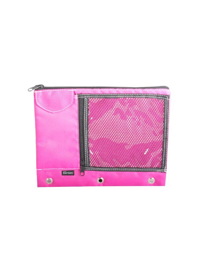 Filexec Zippered Pencil Pouch Pink - Image 1