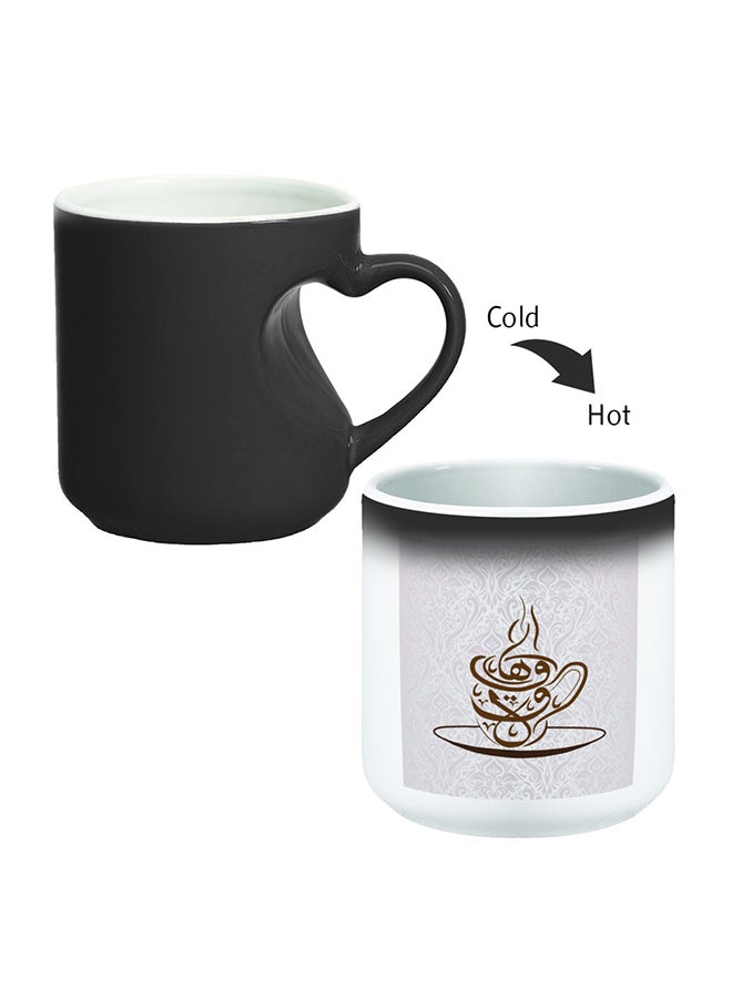 Decalac Ceramic Magic Coffee Mug With Handle Black