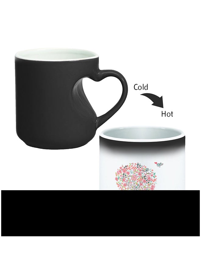 Decalac Ceramic Magic Coffee Mug With Handle Black